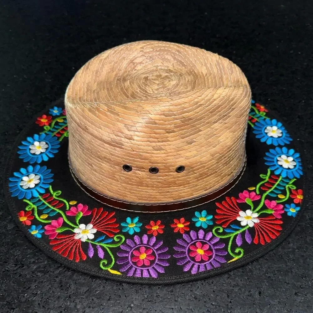 NEW artesanal embroided made in mexico Embroidered Floral Women's Hat ONE SIZE
